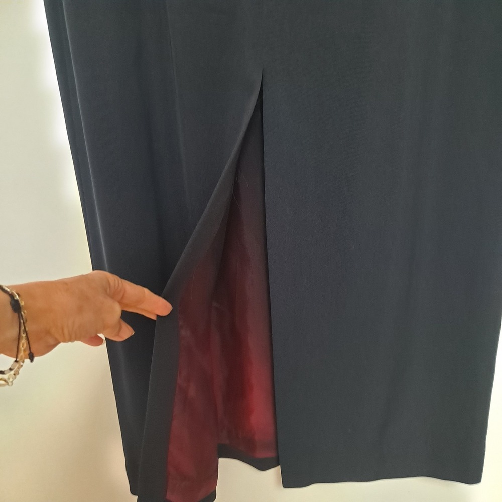 Size 10 Lauren Ralph Lauren Navy Long Pencil Skirt Lined Preppy Old Money - Picture 5 of 6